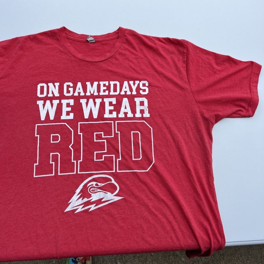 On Game Days We‎ Wear Red Eagle Mascot T-Shirt Red Size XL